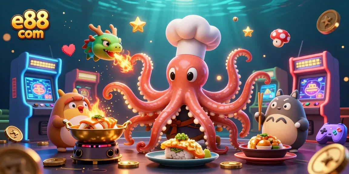 Experience dynamic gaming excitement with e88 com featuring vibrant characters and casino elements.
