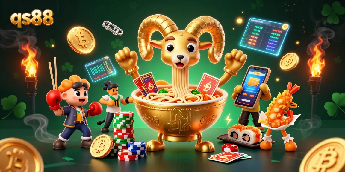 Engage with qs88's vibrant casino scene featuring fun characters and dynamic gaming elements.