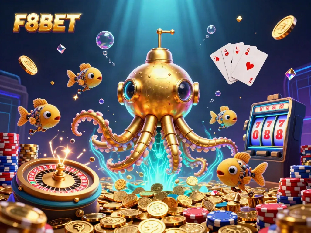 Experience thrilling moments at F8BET with a vibrant underwater casino scene filled with excitement.