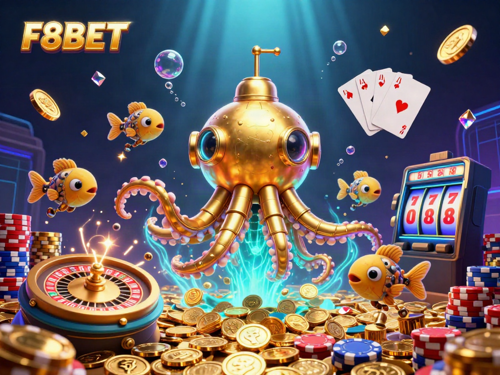 Experience thrilling moments at F8BET with a vibrant underwater casino scene filled with excitement.