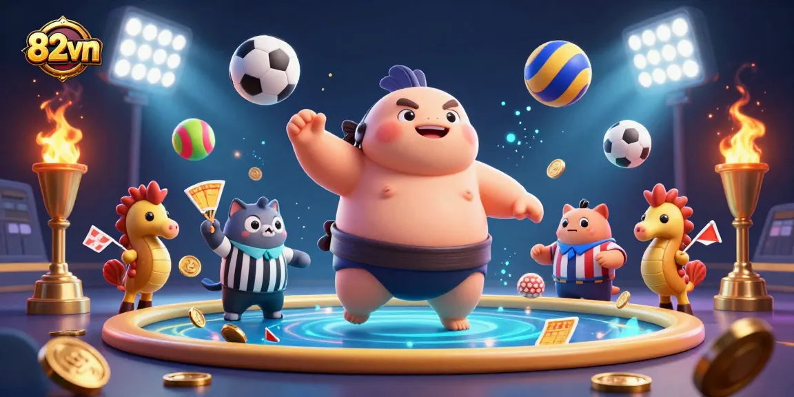 Bet on thrilling matches with 82vn as the fugu takes center stage, cheered by sea creatures.