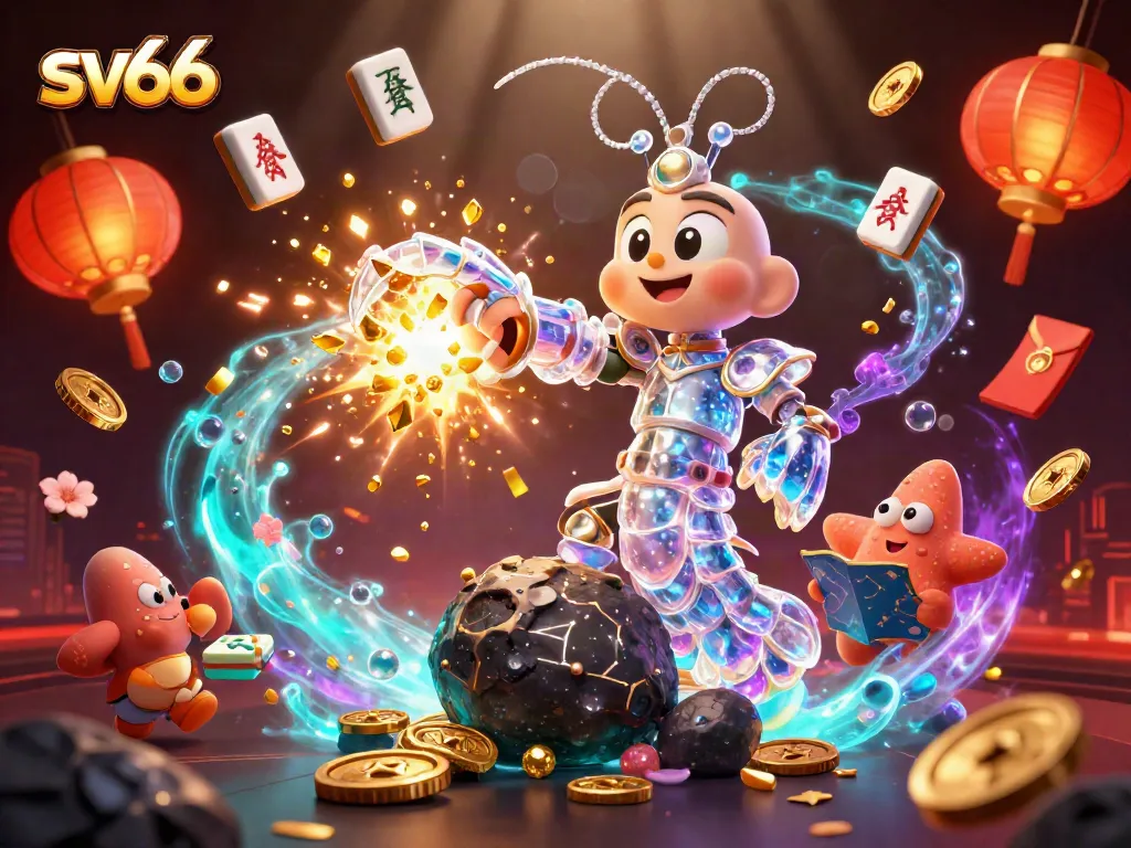 Engage with sv66's vibrant casino action, featuring a galactic samurai and dazzling gems.