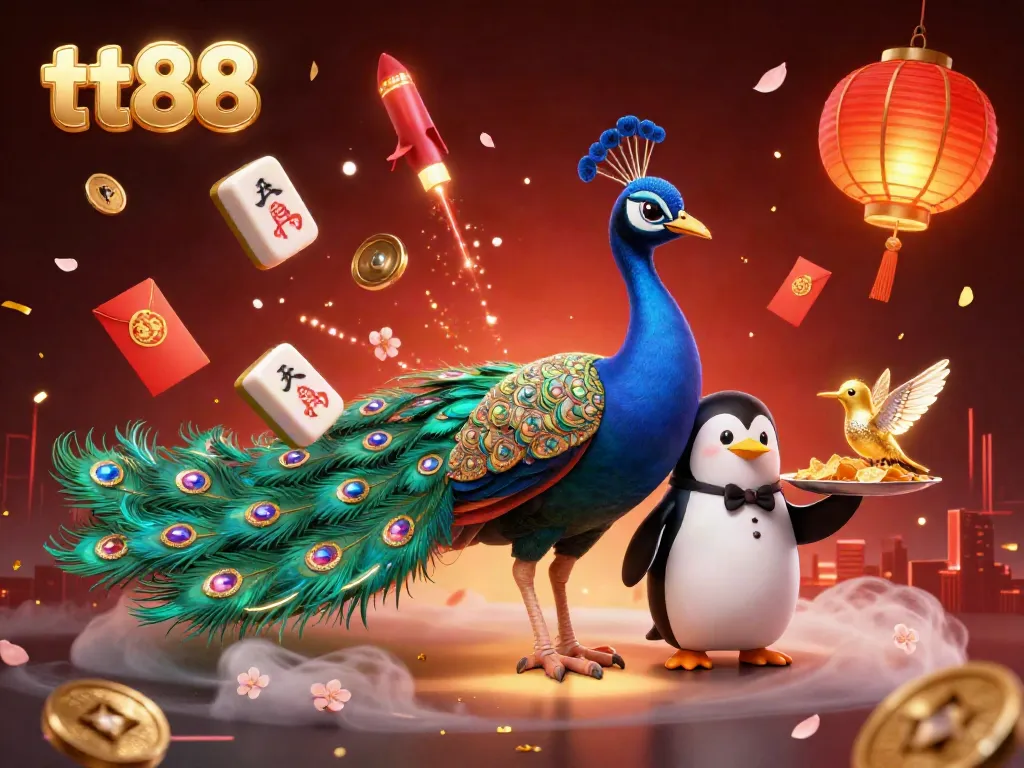 Experience thrilling gameplay at tt88 with an ultra-detailed 3D illustration of casino characters and symbols.