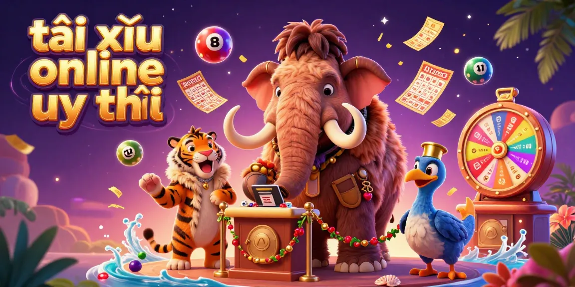 Engage with the vibrant world of tài xỉu online uy tín through a dynamic 3D illustration of playful casino characters.