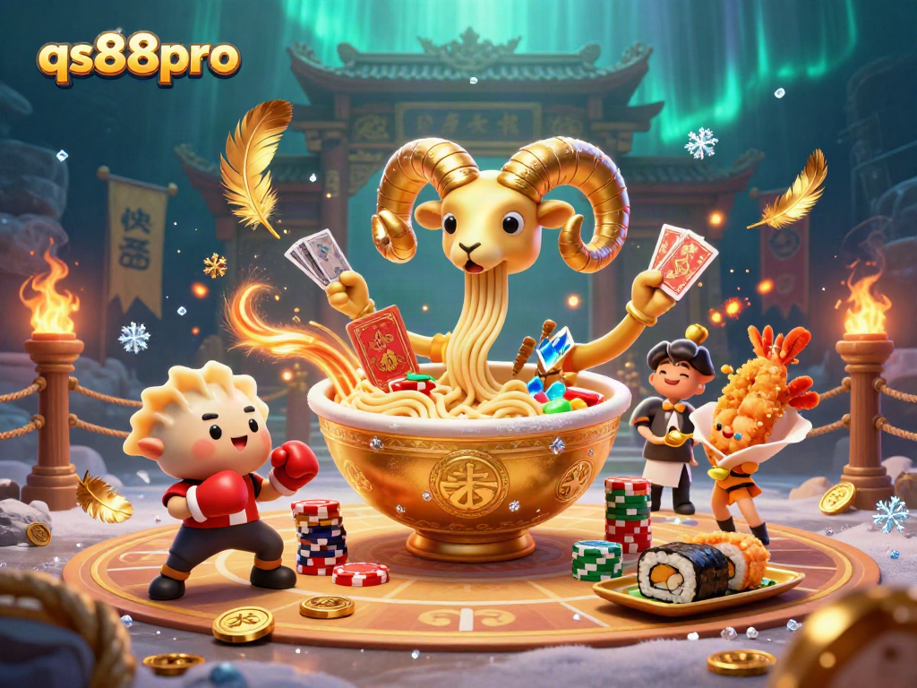 Engage with the vibrant qs88pro casino scene featuring a ramen bowl dealer in action.