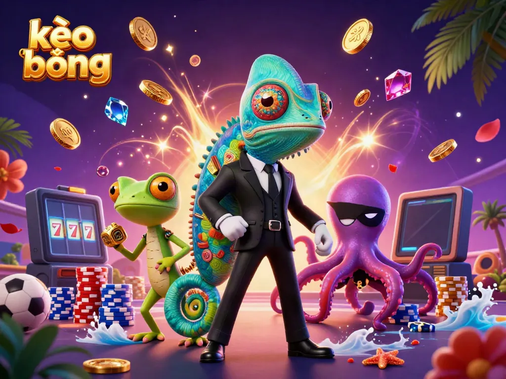 Experience exciting kèo bóng đá action with vibrant characters and dynamic elements in a colorful, engaging scene.