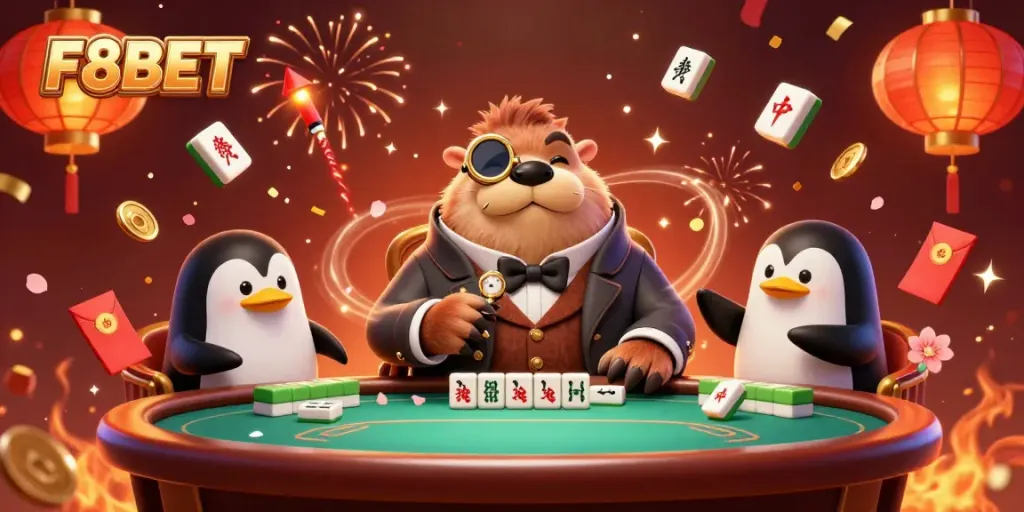 Experience the excitement of F8BET with a walrus playing poker in an engaging underwater casino scene.