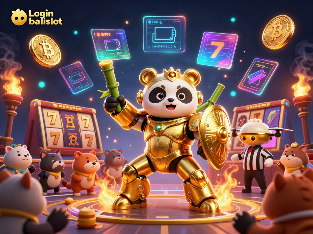 Engage with Login balislot in a dynamic casino scene featuring animated characters and casino elements.