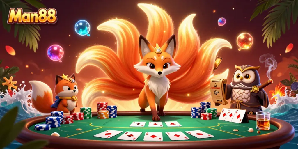 Engage in thrilling activities with Man88 while experiencing vibrant gambling elements and dynamic characters.