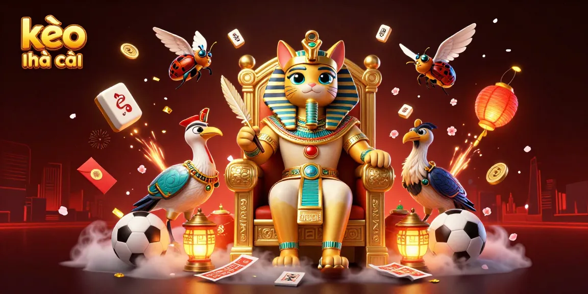 Engage in kèo nhà cái with a vivid illustration showcasing the thrill of sports betting and casino elements.