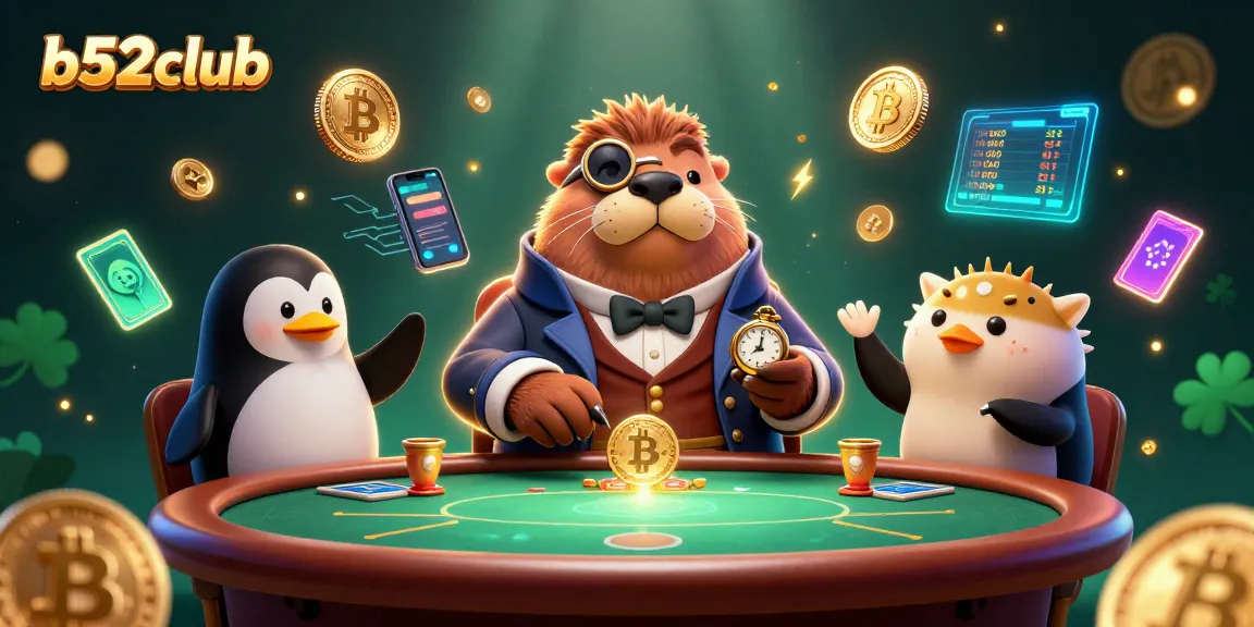 Experience the thrill of b52club with a whimsical poker game featuring a walrus, penguin dealer, and a bluffing pufferfish.
