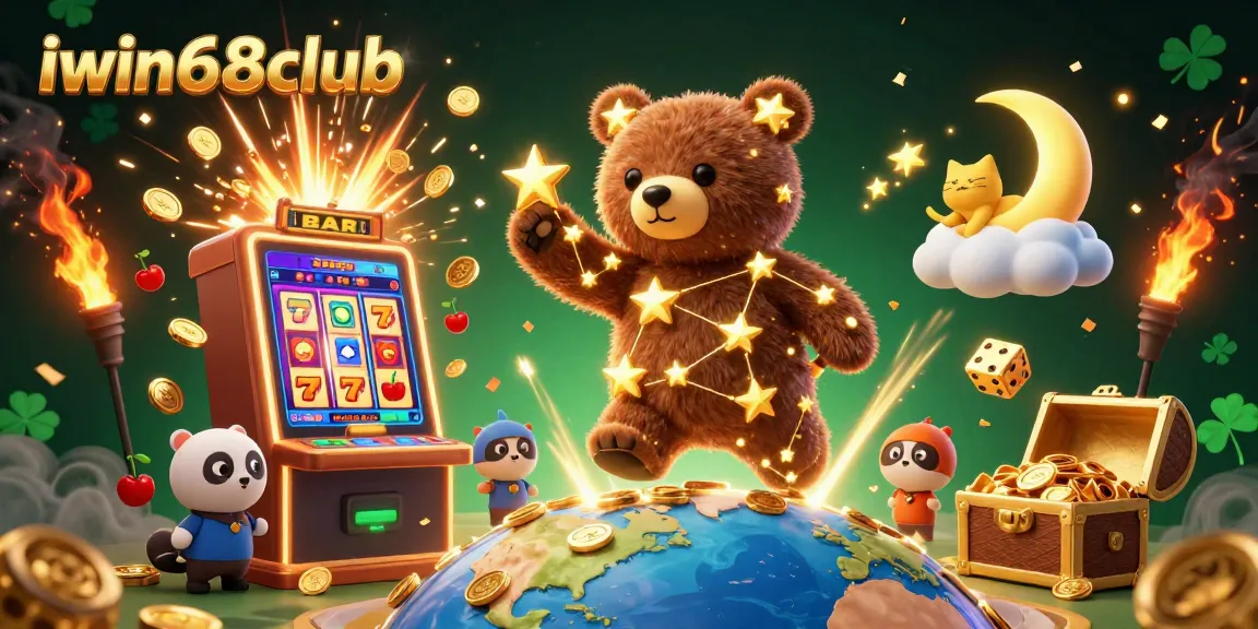 Experience excitement with iwin68club as the constellation bear scoops coins from the jackpot explosion.