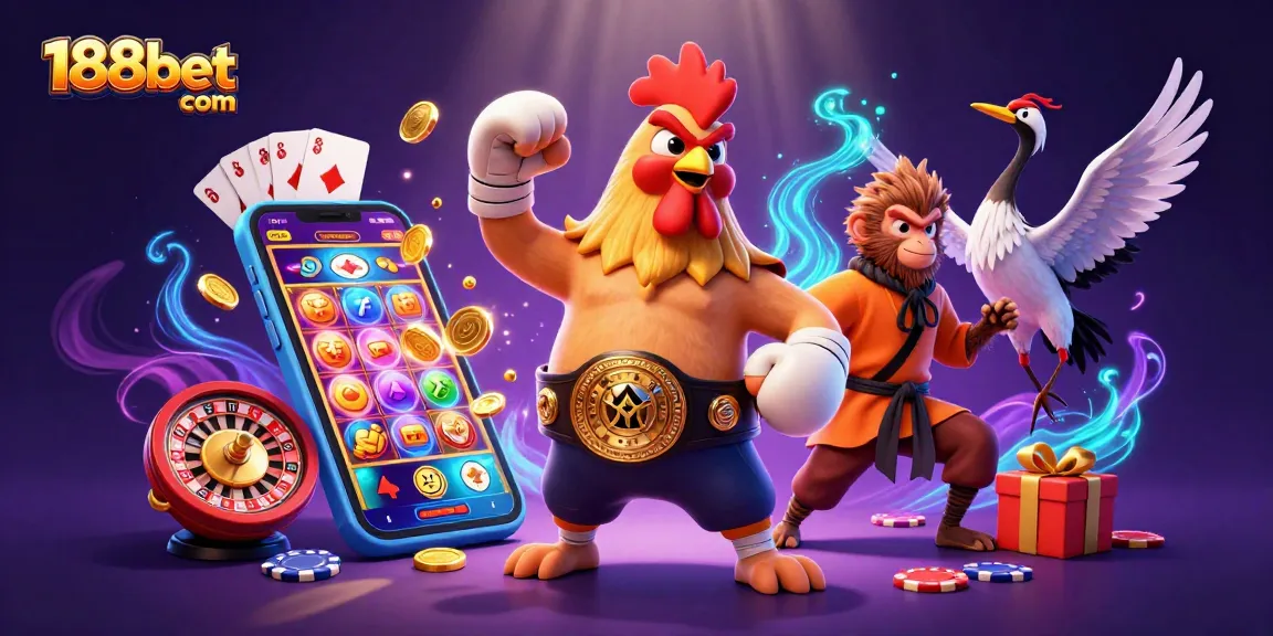 Engage in thrilling action with 188bet com, featuring a Muay Thai rooster, Shaolin monkey, and crane master.