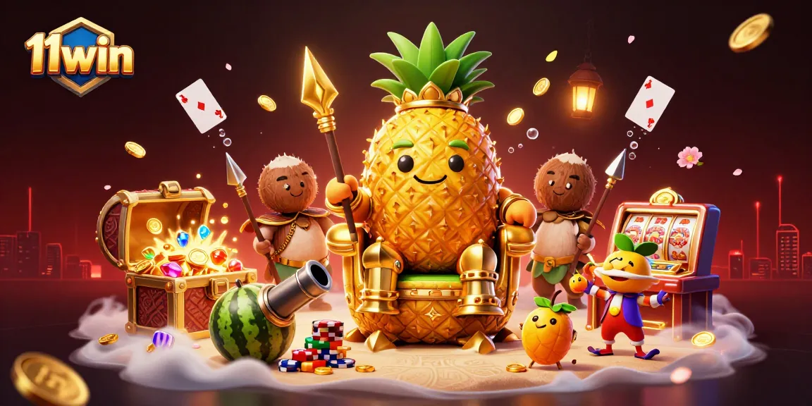 11win showcases an energetic casino scene with characters and dynamic betting elements.