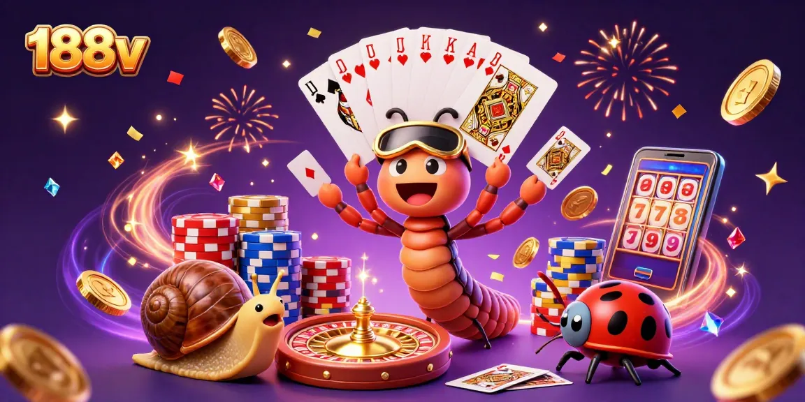Engage in thrilling gameplay at 188v with a lively casino atmosphere featuring unique characters and glamorous elements.