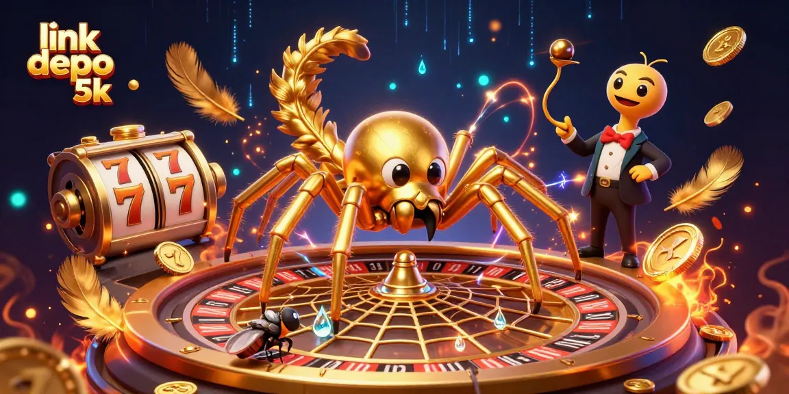 Engage in thrilling action at link depo 5k with a spider croupier, spinning a slot roulette.