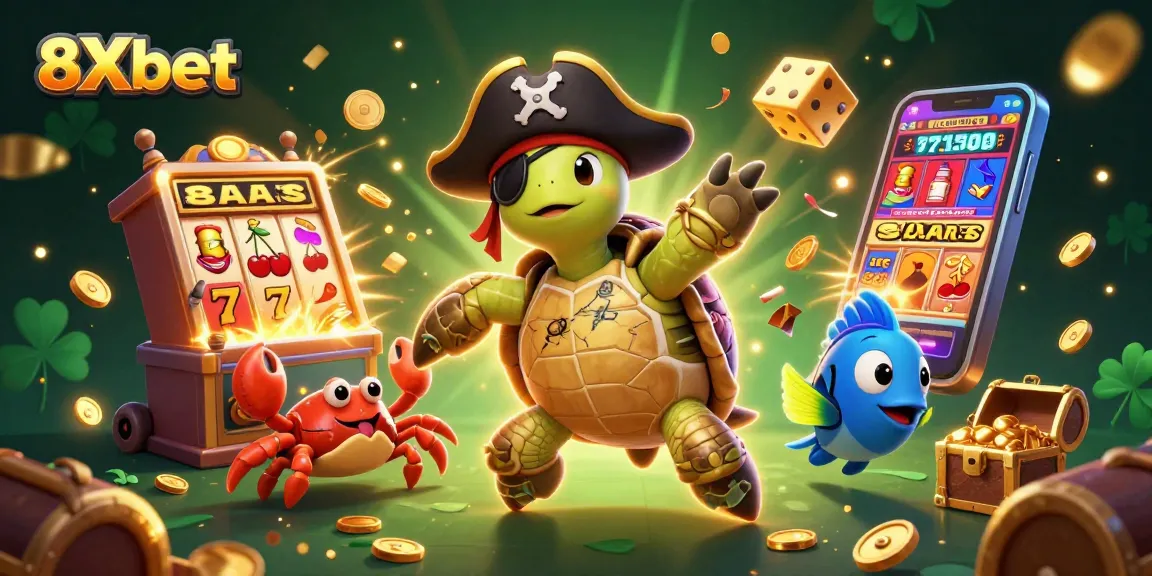 Experience thrilling wins at 8Xbet with a vibrant 3D casino scene featuring jackpots!