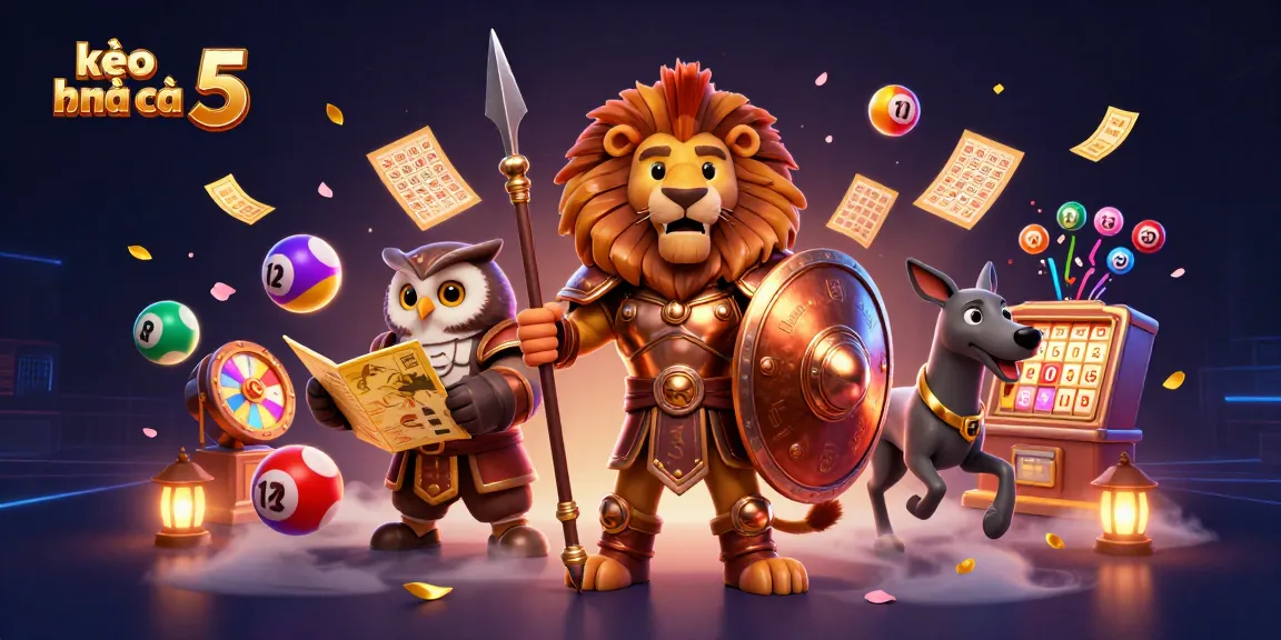 Engage with kèo nhà cái 5 for exciting lottery and betting experiences in a vibrant 3D scene.