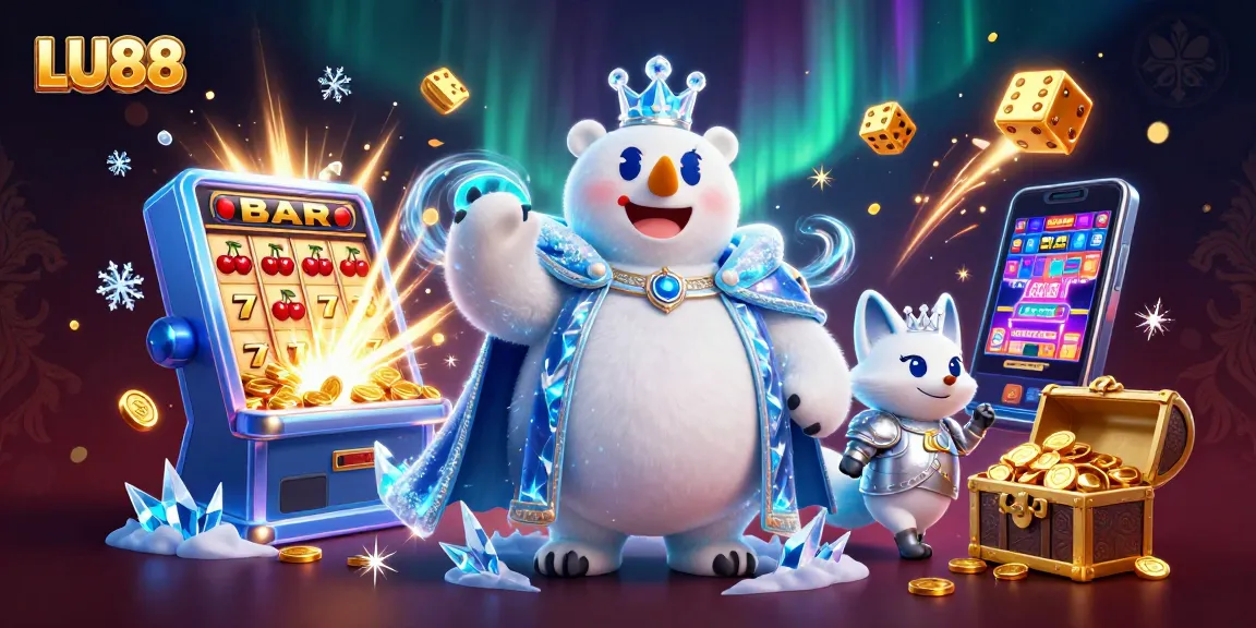 Experience the thrilling LU88 jackpot explosion with animated treasures and rich casino elements.