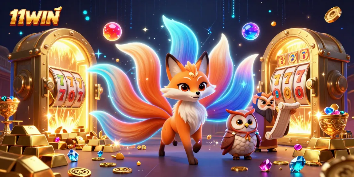 Experience the excitement of 11WIN with vibrant casino characters and dynamic game elements.