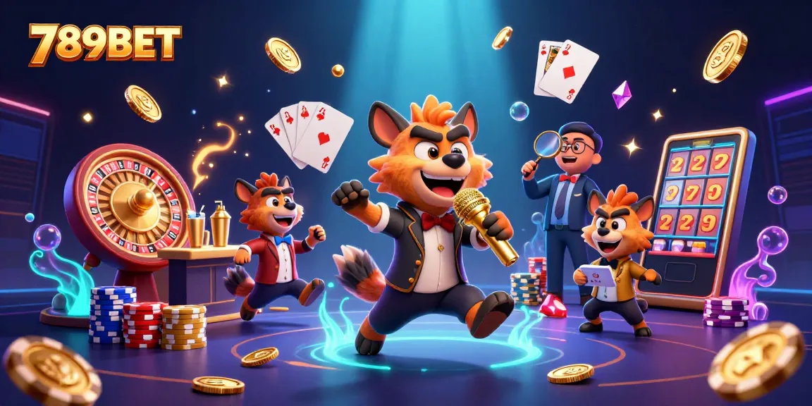 Experience the vibrant energy of 789BET's casino with animated hyenas showcasing laughter, luck, and excitement.